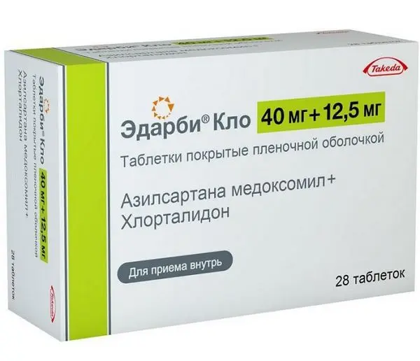 ЭДАРБИ КЛО табл. п.п.о. 40мг+12.5мг N28 (ТАКЕДА, ДАНИЯ/ИРЛАНДИЯ)