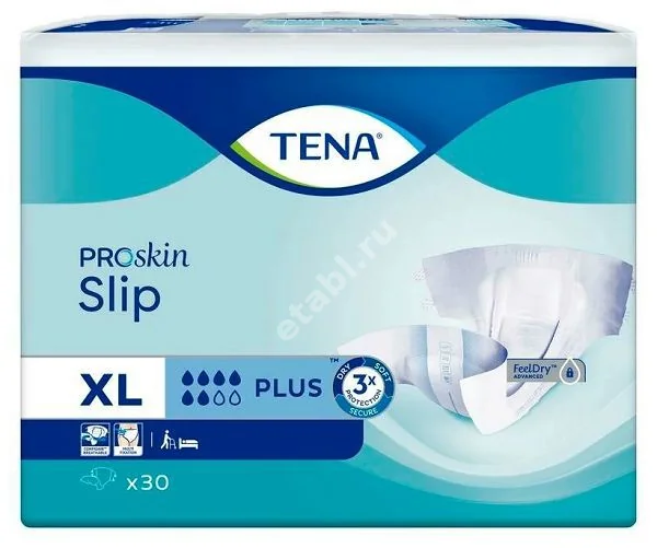 ТЕНА Slip подгузники д/взрослых Plus 6кап. р.XL N30 (ЭССИТИ, РФ)
