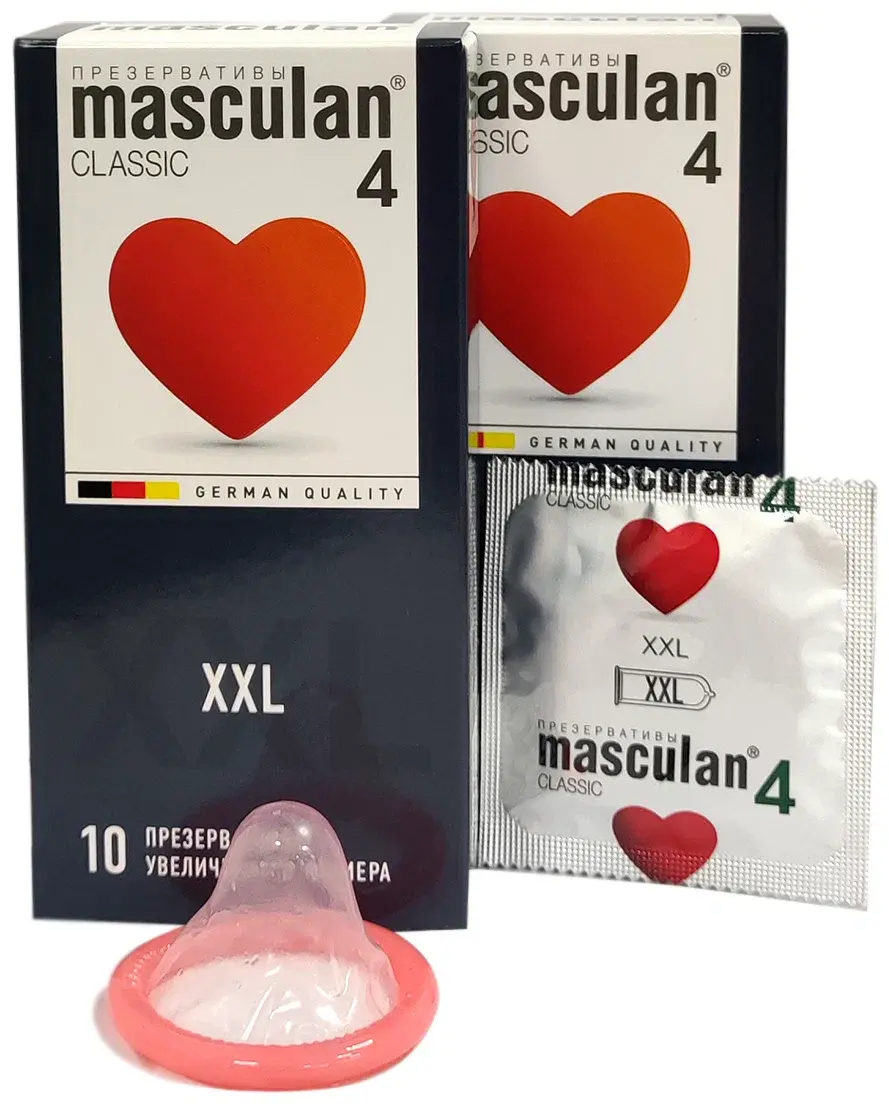 МАСКУЛАН Classic 4 презервативы XXL розовые N10 (М.П.И. Фармацойтика, ГЕРМАНИЯ)