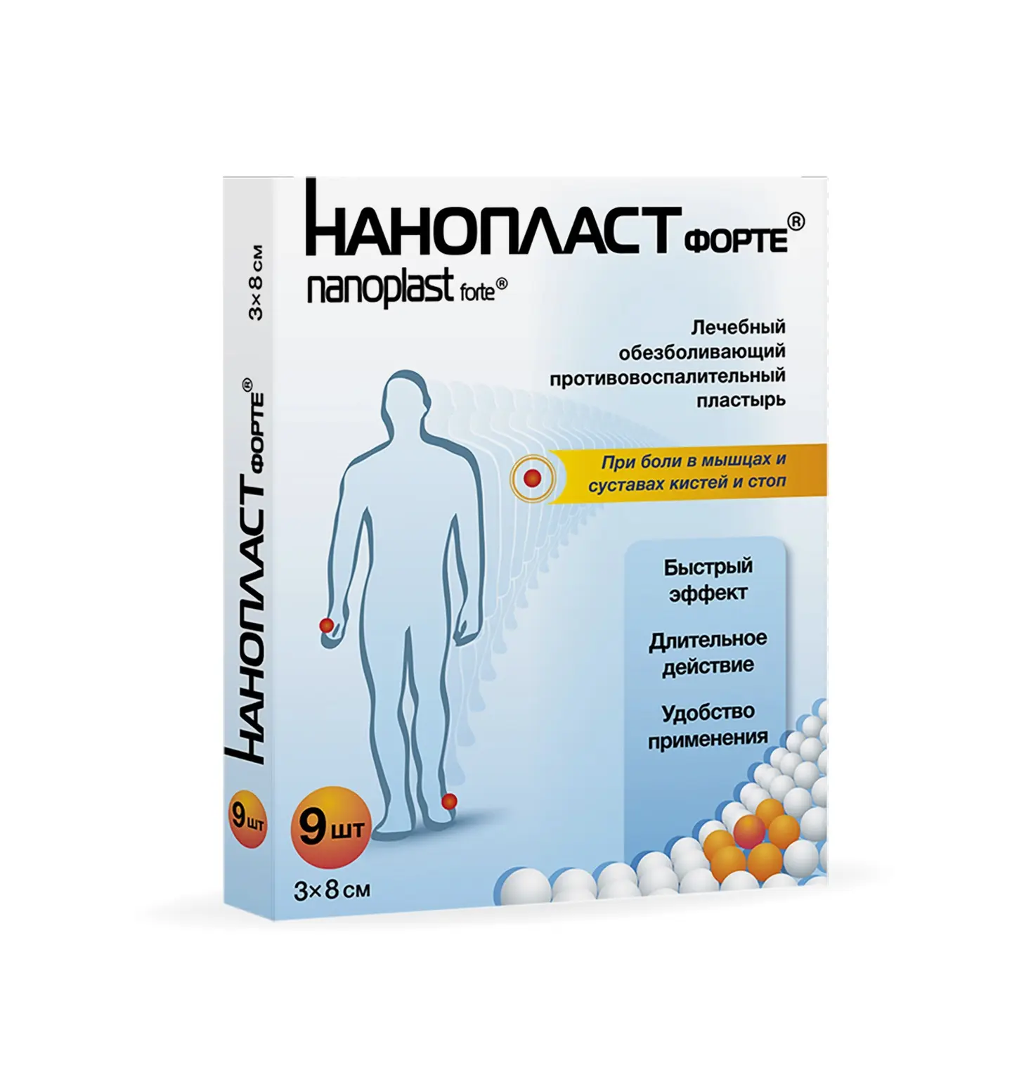 НАНОПЛАСТ ФОРТЕ пластырь обезбол. 3х8см N9 (НАНОТЕК, КИТАЙ)