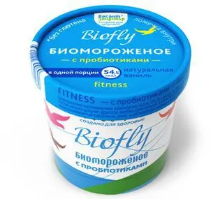 БИОМОРОЖЕНОЕ BIOfly fitness кисломолочн. (бум. ст.) 45г Ваниль (Фермент Фирма, РФ)