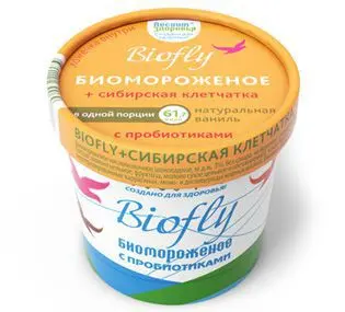 БИОМОРОЖЕНОЕ BIOfly+ сибирская клетчатка (бум. ст.) 45г Яблоко (Фермент Фирма, РФ)
