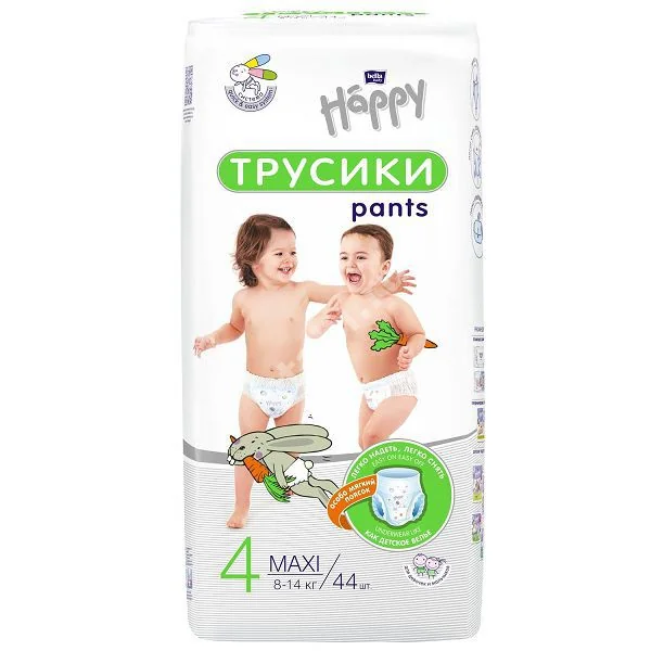 БЕЛЛА ХЕППИ подгузники-трусики 8-14кг р.макси 4 N44 (БЕЛЛА, РФ)