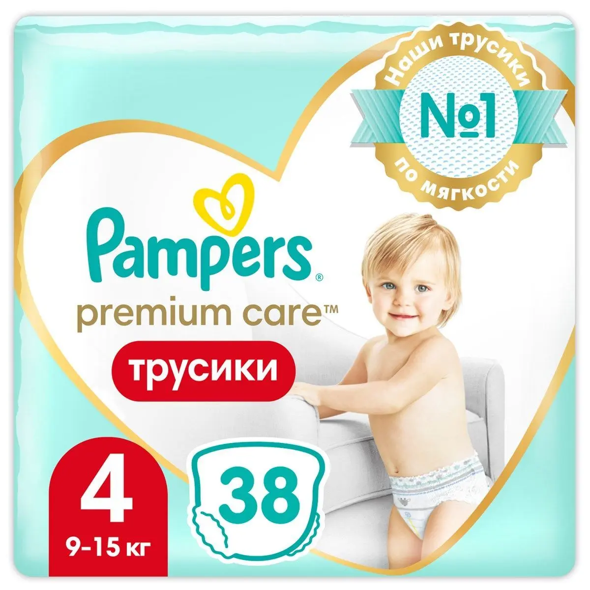 ПАМПЕРС подгузники-трусики Premium Care Pants 9-15кг р.макси 4 N38 (ПРОКТЕР & ГЕМБЛ , РФ)