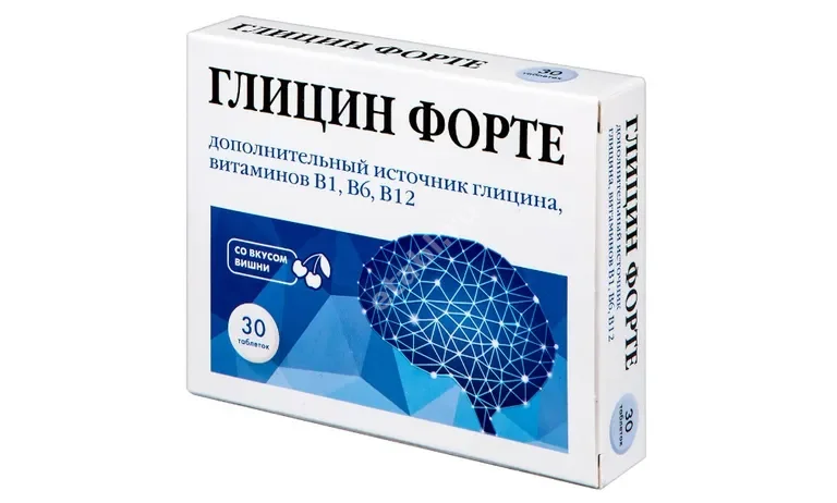 ГЛИЦИН ФОРТЕ табл. д/рассас. 300мг N30 Вишня (Квадрат-С, РФ)