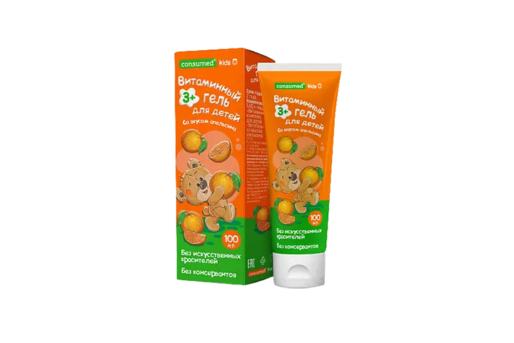 ВИТАГЕЛЬ Витаминный комплекс д/дет 3+ гель 100г N1 Апельсин (МИРРОЛЛА, РФ)