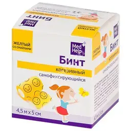 БИНТ КОГЕЗИВНЫЙ Самофиксирующийся 5х450см желт Спорт смайл (Превис, ИТАЛИЯ)