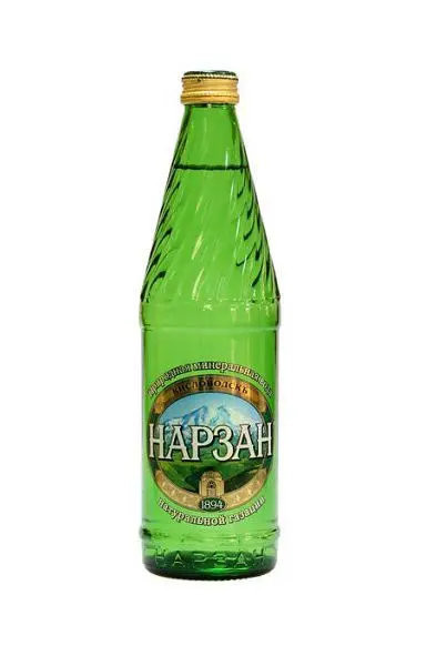 ВОДА МИНЕРАЛЬНАЯ Нарзан природной газац. (бут. стекл.) 0.5л (Аква-Вайт, РФ)