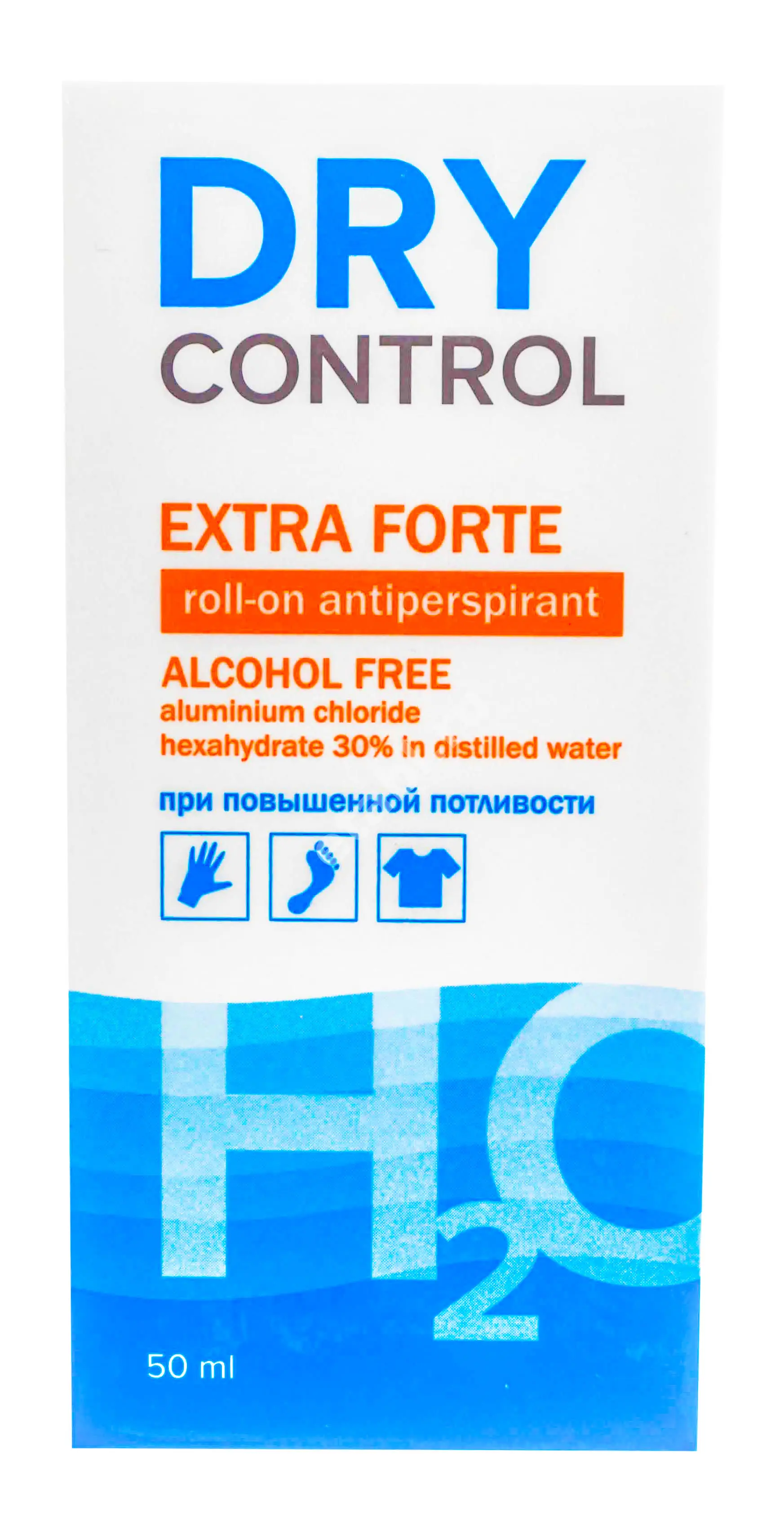 ДРАЙ КОНТРОЛ Экстра Форте антиперспирант ролик от обильного потоотделения б/спирта 50мл (ПРОТЕК, РФ)