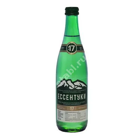 ВОДА МИНЕРАЛЬНАЯ Ессентуки N17 (бут. стекл.зажим) 0.5л (Ессентукские Минеральные Воды+, РФ)