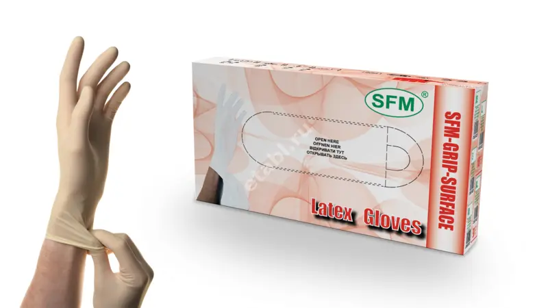 ПЕРЧАТКИ МЕДИЦИНСКИЕ нестер. латекс р.9-10 (XL) (45пар) N90 (СФМ Госпиталь Продактс, ГЕРМАНИЯ)