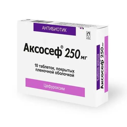 АКСОСЕФ табл. п.п.о. 250мг N10 (НОБЕЛ, КАЗАХСТАН/ТУРЦИЯ)