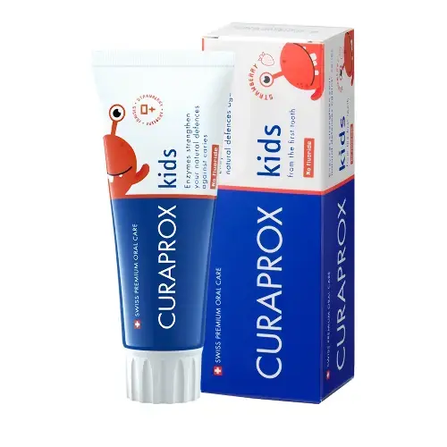 КУРАПРОКС Kids зубная паста без фтора 60мл Клубника (Кураден Интернешнл, ШВЕЙЦАРИЯ)