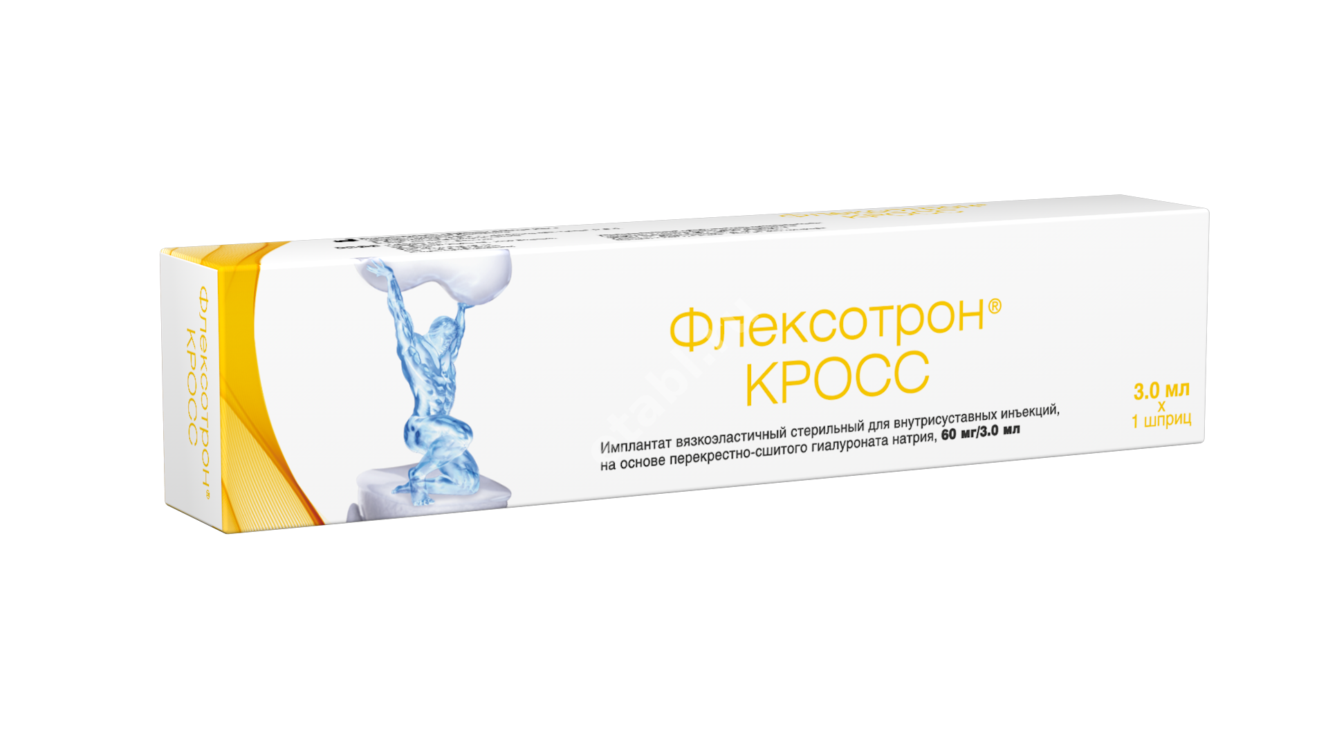 ФЛЕКСОТРОН КРОСС имплантат для в/суставн. введ. (шприц) 20мг/мл - 3мл N1 (СИСТЕМА ПЛЮС, ТАЙВАНЬ)