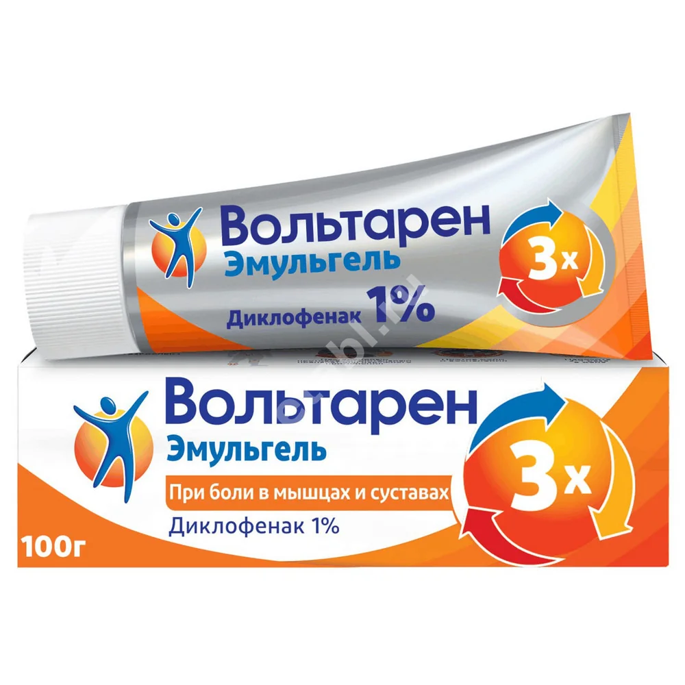 ВОЛЬТАРЕН эмульгель (туба) 1% - 100г N1 (ГЛАКСО СМИТ КЛЯЙН, ГЕРМАНИЯ/ШВЕЙЦАРИЯ)