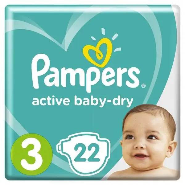 ПАМПЕРС подгузники детские Active Baby 6-10кг р.миди 3 5 (4)-9кг N22 (ПРОКТЕР & ГЕМБЛ , РФ/ГЕРМАНИЯ/ВЕНГРИЯ/ПОЛЬША)