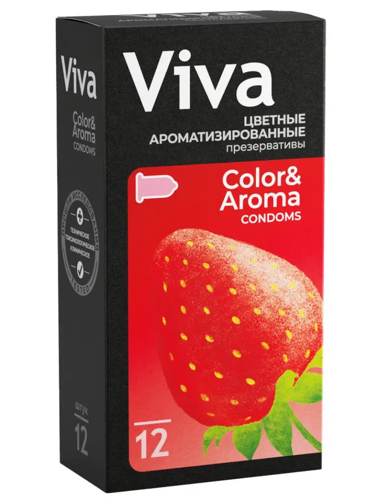 ВИВА (VIVA) презервативы цветные аромат. N12 (Рихтер Раббер Технолоджи, МАЛАЙЗИЯ)