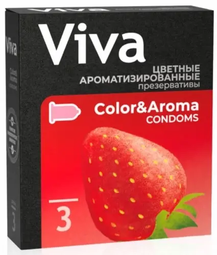 ВИВА (VIVA) презервативы цветные аромат. N3 (Рихтер Раббер Технолоджи, МАЛАЙЗИЯ)