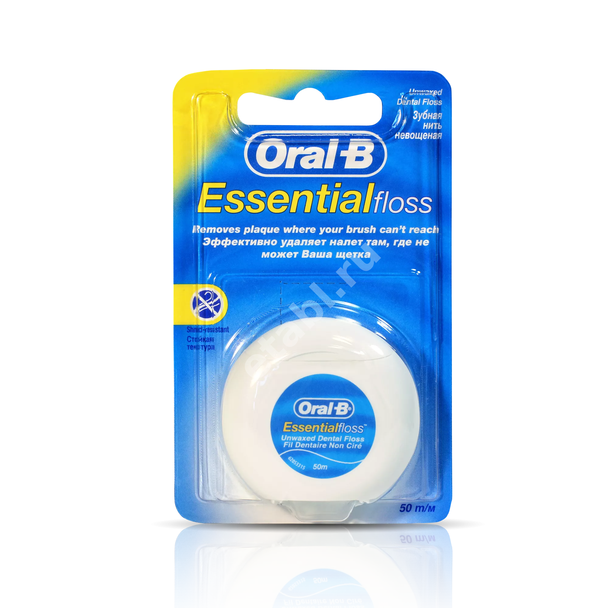 ОРАЛ-БИ (ORAL-B) Essential Floss зубная нить невощеная 50м (ПРОКТЕР & ГЕМБЛ , ИРЛАНДИЯ)