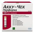 ТЕСТ-ПОЛОСКИ к глюкометру Акку-Чек Performa N100 (РОШ ДИАБЕТЕС, ФРАНЦИЯ/США)