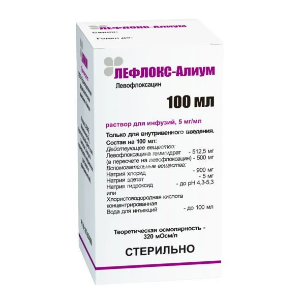 ЛЕФЛОКС р-р д/инф. (фл.) 5мг/мл - 100мл N72 (БИННОФАРМ, РФ)