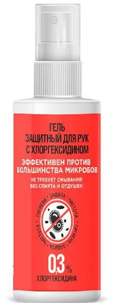 ГЕЛЬ ЗАЩИТНЫЙ для рук антибакт- ное с хлоргексидином 0.3% б/спирта (фл. с дозат.) 150мл (Зеленая Дубрава, РФ)