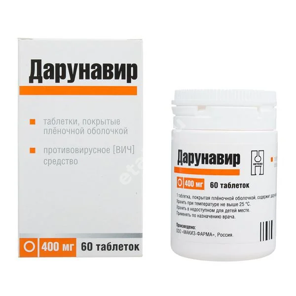 ДАРУНАВИР табл. п.п.о. 400мг N60 (Хетеро Лабс Лимитед, РФ)