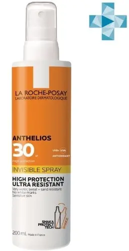 ЛЯ РОШ ПОЗЕ (LA ROCHE POSAY) Антгелиос спрей солнцезащит SPF30 невидимый 200мл (Косметик Актив Продюксьон, ИСПАНИЯ)