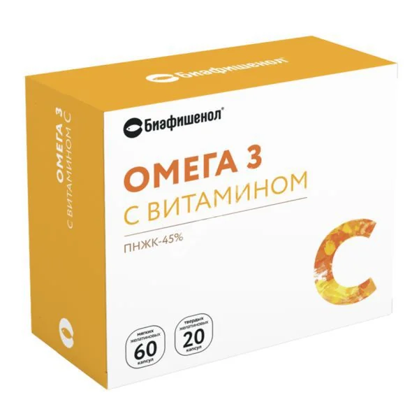 ОМЕГА-3 Биафишенол вит. С капс. набор N60+20 (Биофарм, РФ)