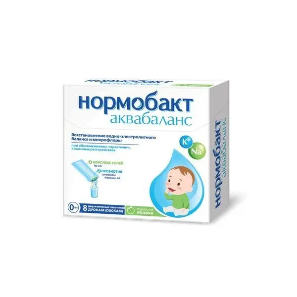 НОРМОБАКТ Аквабаланс пор. д/р-ра внутр. (саше двойное) N8 Яблоко (АКРИХИН, ИТАЛИЯ)
