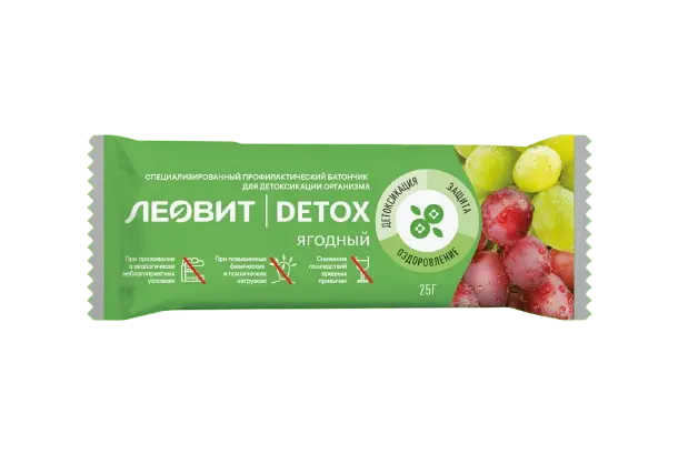 ЛЕОВИТ Детокс батончик 25г Ягодный (ЛЕОВИТ, РФ)