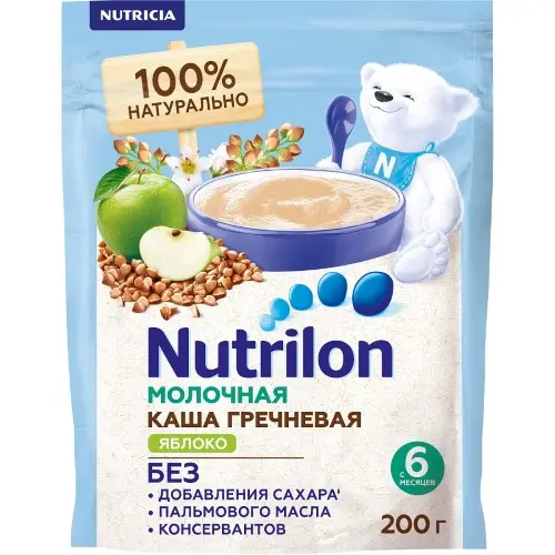 НУТРИЛОН каша мол. гречка 6м+ 200г Яблоко (ИСТРА-НУТРИЦИЯ, РФ)