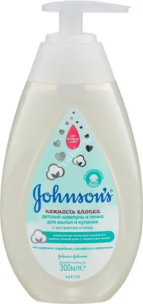 ДЖОНСОНС БЕБИ Нежность хлопка шампунь-пенка 0м+ 300мл (ДЖНС&ДЖНС, ИТАЛИЯ)