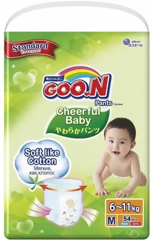 ГУН (GOON) подгузники-трусики Cheerful 6-11кг р.M N54 (ОЛТРИ, ЯПОНИЯ)