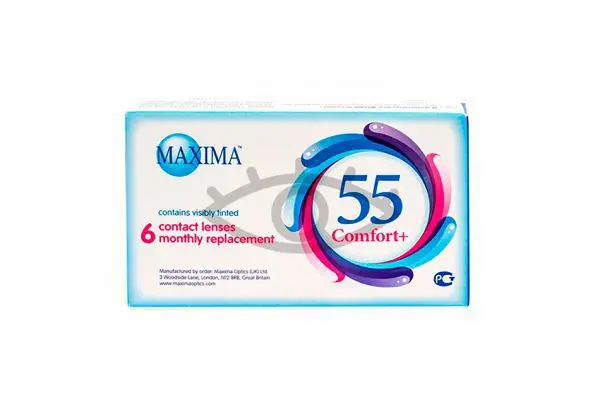 ЛИНЗЫ КОНТАКТНЫЕ Maxima 55 Comfort+ 6шт традиц 1мес дневн б/цв -4 8.6 (Максима Оптикс, ВЕЛИКОБРИТАНИЯ)