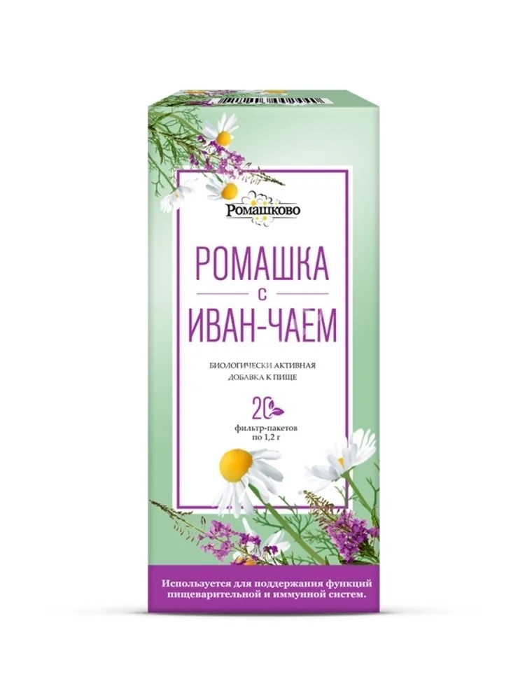 РОМАШКОВО Ромашка с иван-чаем фиточай (фильтр-пак.) 1.2г N20 (Калина, БЕЛАРУСЬ)