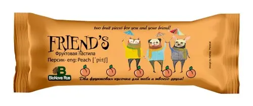 ПАСТИЛА батончик фруктовая 27г Яблоко/Персик (Бионова Рус, РФ)