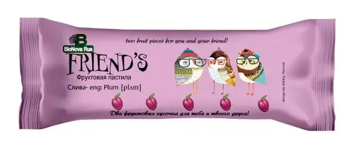 ПАСТИЛА батончик фруктовая 27г Яблоко/Слива (Бионова Рус, РФ)