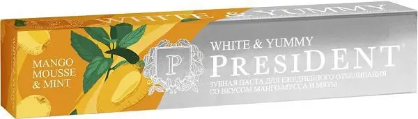 ПРЕЗИДЕНТ White & Yummy зубная паста 75мл Манго-мусс/Мята (ПРЕМЬЕР-ПРОДУКТ, РФ)