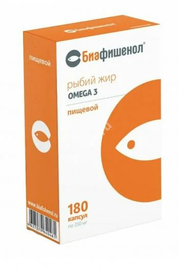 РЫБИЙ ЖИР Омега-3 Биафишенол капс. 0.35г N180 (Биофарм, РФ)