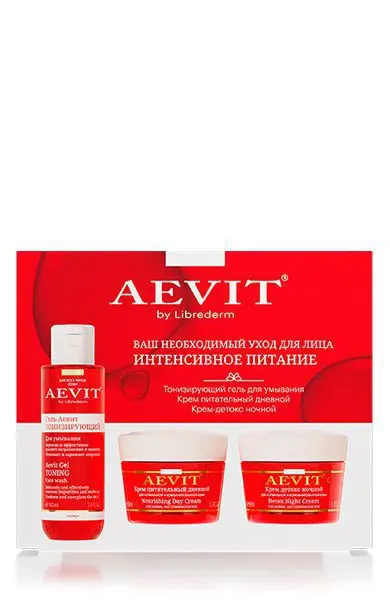 ЛИБРИДЕРМ AEVIT* набор Интенсивное питание плюс (гель тонизирующий 100мл+крем питат 50мл+крем детокс ночн 50мл) (БИОФАРМРУС, РФ)