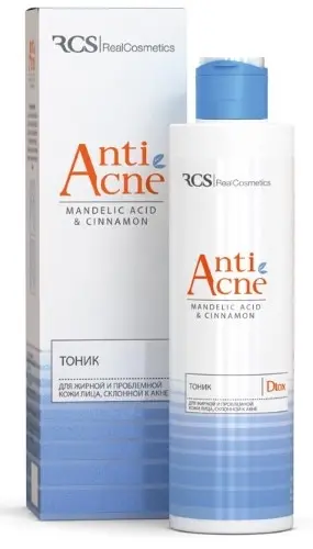 РЕАЛКОСМЕТИК (RCS) Anti acne тоник для лица д/жирн/проблемн кожи 200мл (Реалкосметикс, РФ)