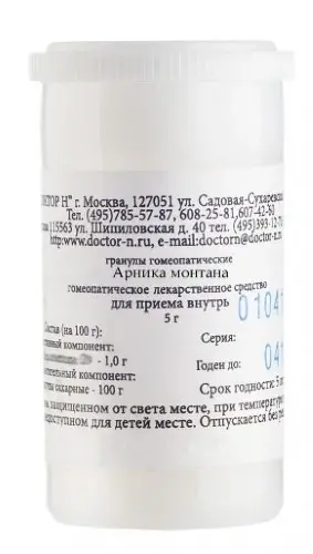 АРНИКА МОНТАНА С6 гран. гомеопат. 5г N1 (Доктор Н, РФ)