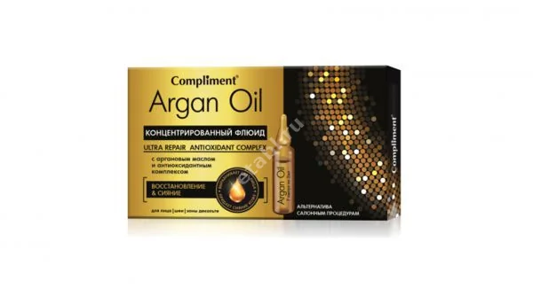 КОМПЛИМЕНТ Argan Oil флюид для лица/шеи/декольте восстан/сияние конц (амп.) 2мл N7 (Стелла, РФ)