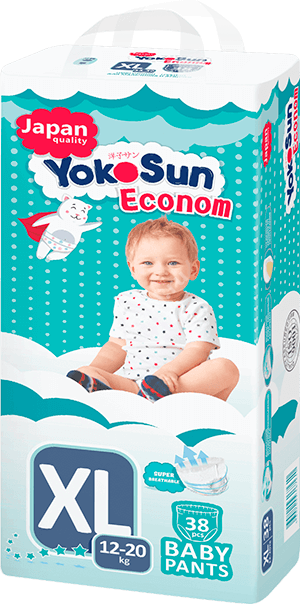ЙОКОСАН (YOKOSUN) ЭКОНОМ подгузники-трусики 12-20кг р.XL N38 (Сиамен Нью Филд , КИТАЙ)