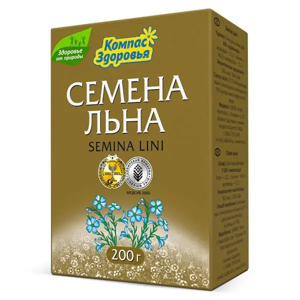 ЛЬНА СЕМЯ 200г N1 (Компас Здоровья НПО, РФ)