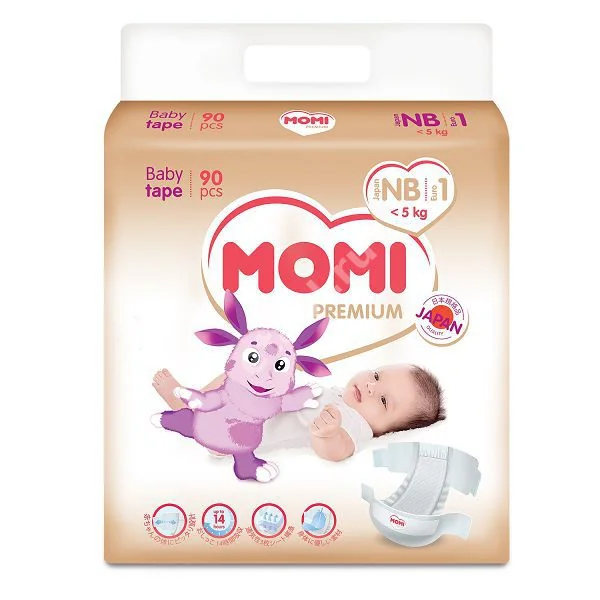 МОМИ (MOMI) подгузники детские Premium 0-5кг р.ньюборн N90 (Кью-Вэй , КИТАЙ)