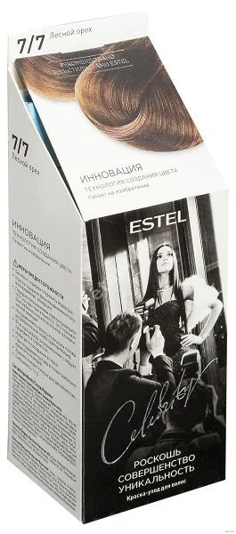 ЭСТЕЛЬ (ESTEL) Celebrity краска для волос уход Тон 7/7 Лесной орех (Юникосметик, РФ)