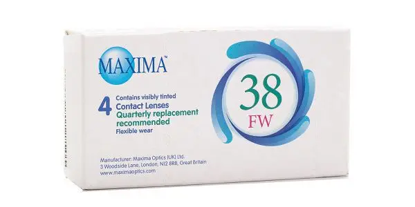 ЛИНЗЫ КОНТАКТНЫЕ Maxima 38 FW 4шт традиц 3мес дневн б/цв -2.25 8.6 (Максима Оптикс, ВЕЛИКОБРИТАНИЯ)