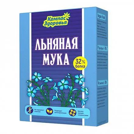 ЛЬНЯНАЯ МУКА 300г (Компас Здоровья НПО, РФ)